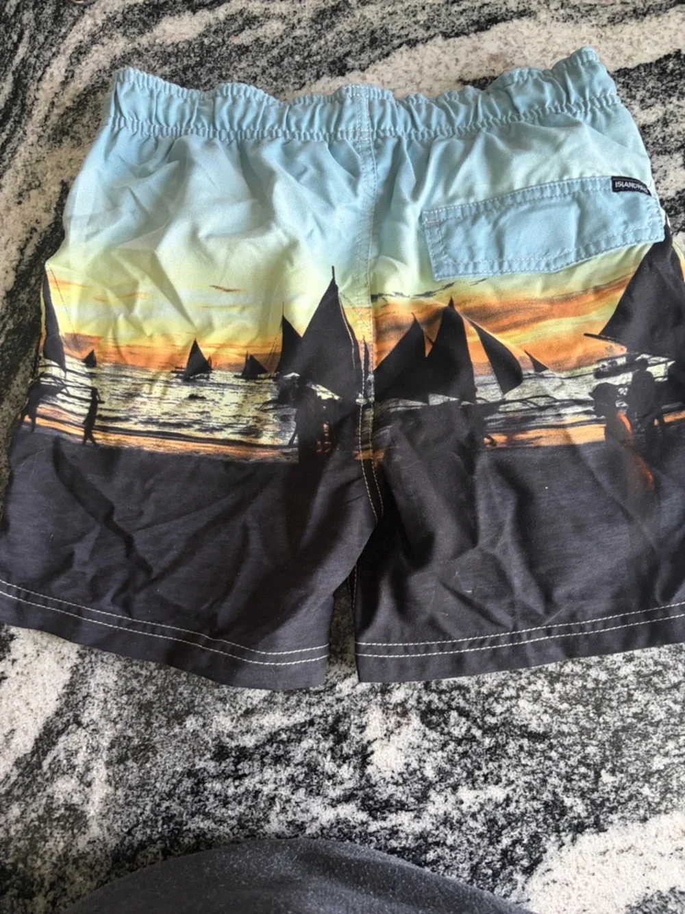 Boys Islandhaze swim trunks size L 14 boat island shorts  with liner & pockets - Picture 2 of 6